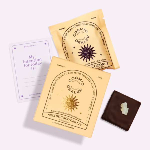 Box of Chocolates with Toasted Coconut and Turmeric