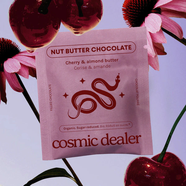 Chocolade met kersen en amandelen