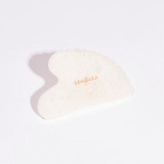 White Jade Heart Gua Sha with teeth 